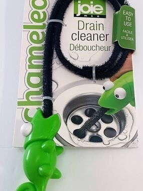 Joie Green Chameleon Drain Cleaner with Black Brush Cable